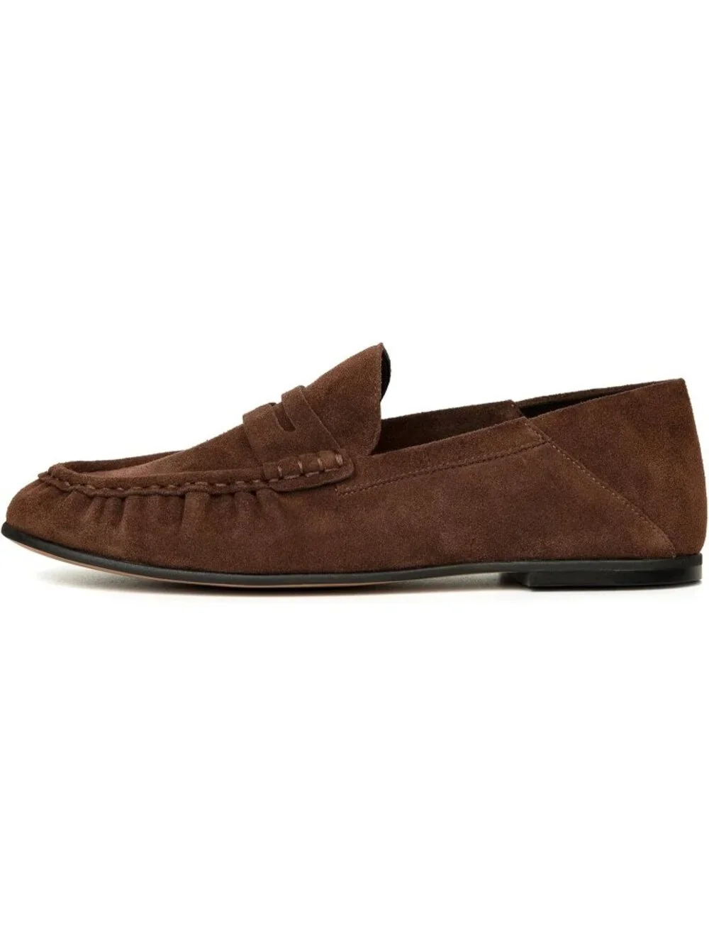 🆕Women's Chocolate Suede Penny Loafers Flats Shoes Dressy Vintage Work Business